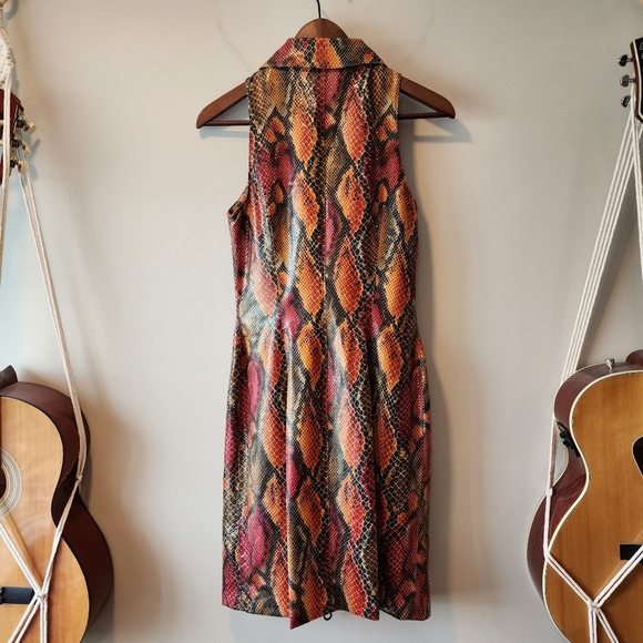 Cache Snakeskin Full Zip Sheath Dress - Picture 2 of 5